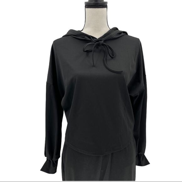 Black Women's Drawstring Hoodie Skirt Set Size Medium M - Picture 5 of 15